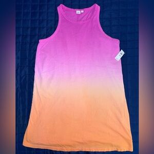 GAP sleeveless tshirt dress Large Petite tie-dye style NEW with tags
